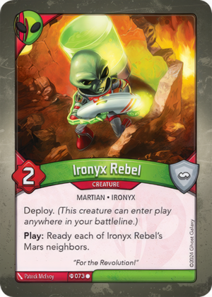 Ironyx Rebel (Ironyx Rebels), a KeyForge card illustrated by Patrick McEvoy