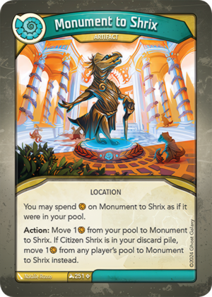 Monument to Shrix, a KeyForge card illustrated by Natalie Russo