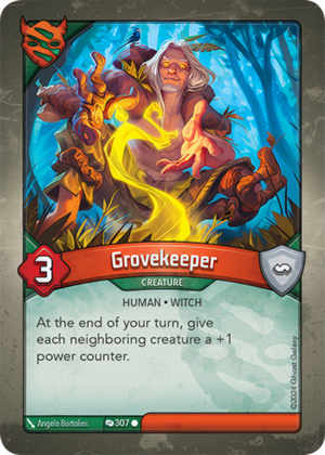 Grovekeeper, a KeyForge card illustrated by Ângelo Bortolini