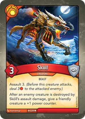 Sköll, a KeyForge card illustrated by Adam Vehige