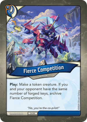 Fierce Competition, a KeyForge card illustrated by Leandro Notado