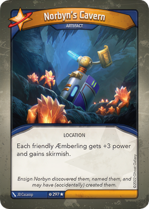 Norbyn’s Cavern, a KeyForge card illustrated by JB Casacop