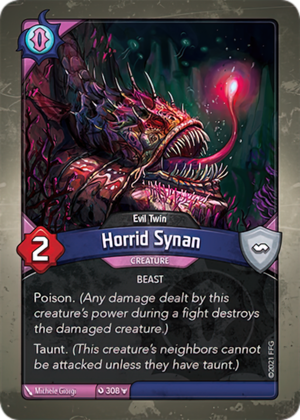 Horrid Synan (Evil Twin), a KeyForge card illustrated by Michele Giorgi