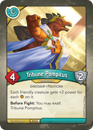 Tribune Pompitus, a KeyForge card illustrated by Timur Shevtsov