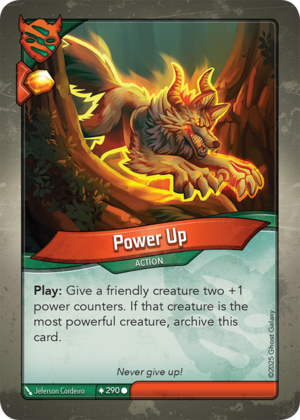 Power Up, a KeyForge card illustrated by Jeferson Cordeiro