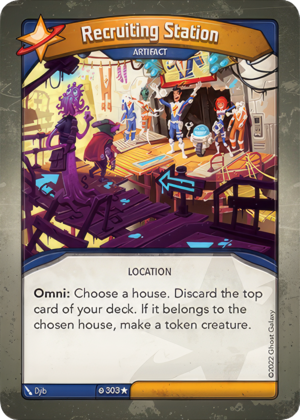 Recruiting Station, a KeyForge card illustrated by Djib