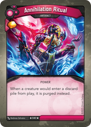 Annihilation Ritual, a KeyForge card illustrated by Andreas Zafiratos