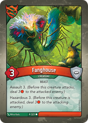 Fanghouse, a KeyForge card illustrated by Mihai Radu