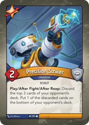 Precision Striker, a KeyForge card illustrated by Robot