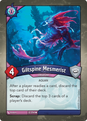 Giltspine Mesmerist, a KeyForge card illustrated by Aquan