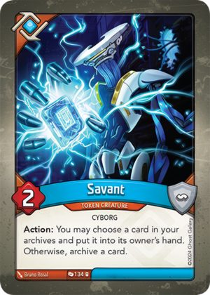 Savant, a KeyForge card illustrated by Cyborg