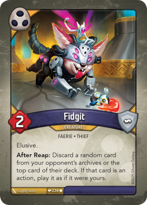 Fidgit, a KeyForge card illustrated by Faerie
