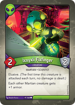 Ixxyxli Fixfinger, a KeyForge card illustrated by Natalie Russo