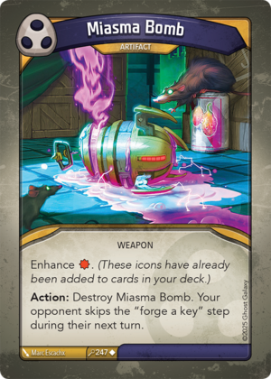 Miasma Bomb, a KeyForge card illustrated by Marc Escachx