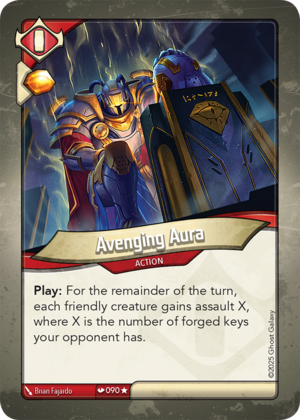 Avenging Aura (Redemption), a KeyForge card illustrated by Brian Fajardo