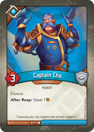 Captain Cha, a KeyForge card illustrated by Robot