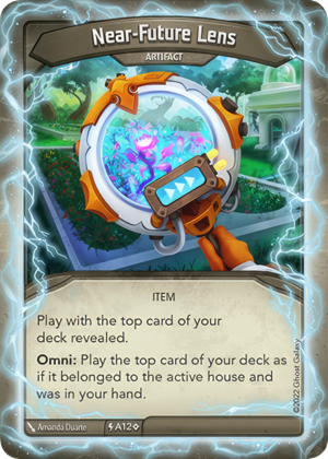 Near-Future Lens (Anomaly), a KeyForge card illustrated by Amanda Duarte