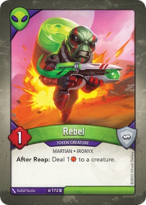 Rebel, a KeyForge card illustrated by Radial Studio