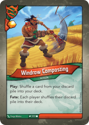 Windrow Composting, a KeyForge card illustrated by Diego Mattos