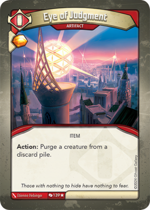 Eye of Judgment (Redemption), a KeyForge card illustrated by Etienne Hebinger
