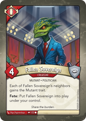 Fallen Sovereign, a KeyForge card illustrated by Mutant