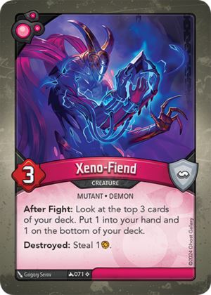 Xeno-Fiend, a KeyForge card illustrated by Grigory Serov