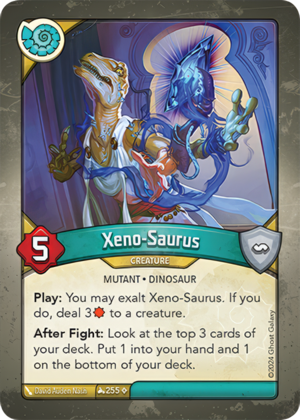 Xeno-Saurus, a KeyForge card illustrated by David Auden Nash