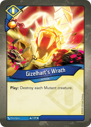 Gizelhart’s Wrath, a KeyForge card illustrated by Chris Bjors
