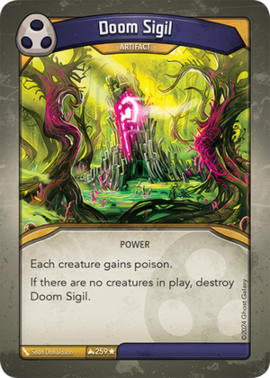 Doom Sigil, a KeyForge card illustrated by Sean Donaldson