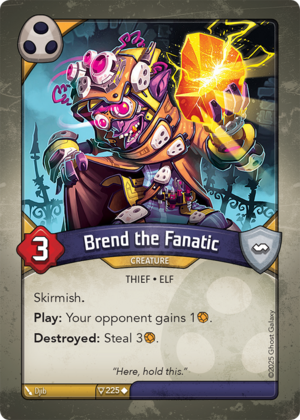 Brend the Fanatic, a KeyForge card illustrated by Djib