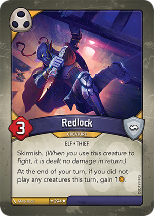 Redlock, a KeyForge card illustrated by Mihai Radu