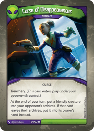 Curse of Disappearances (Elders), a KeyForge card illustrated by Edgar Hidalgo