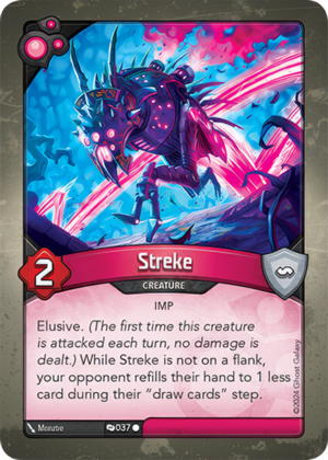 Streke, a KeyForge card illustrated by Monztre