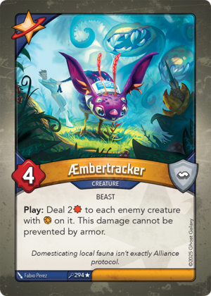 Æmbertracker, a KeyForge card illustrated by Fábio Perez