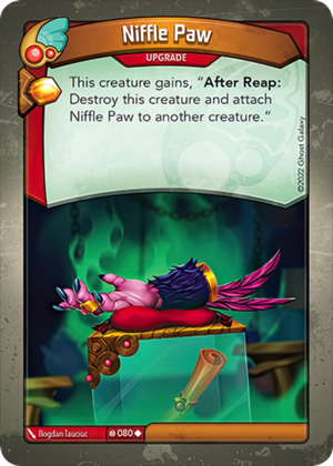 Niffle Paw, a KeyForge card illustrated by Bogdan Tauciuc