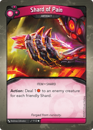 Shard of Pain, a KeyForge card illustrated by Andreas Zafiratos