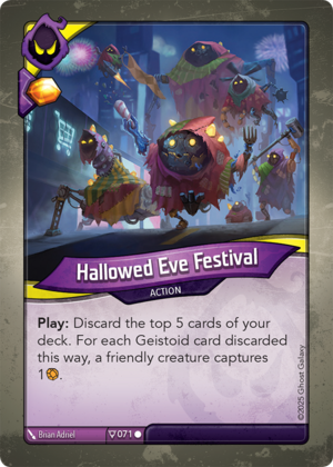 Hallowed Eve Festival, a KeyForge card illustrated by Brian Adriel