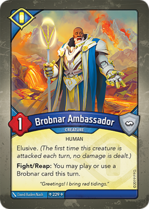 Brobnar Ambassador, a KeyForge card illustrated by David Auden Nash