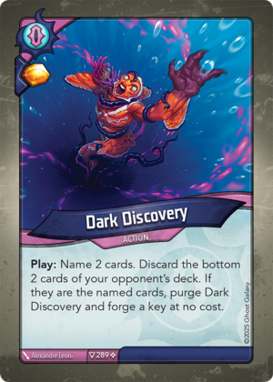 Dark Discovery, a KeyForge card illustrated by Alexandre Leoni