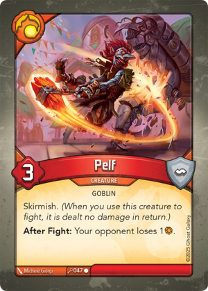 Pelf, a KeyForge card illustrated by Michele Giorgi