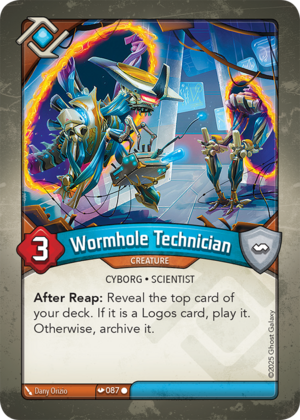 Wormhole Technician, a KeyForge card illustrated by Dany Orizio