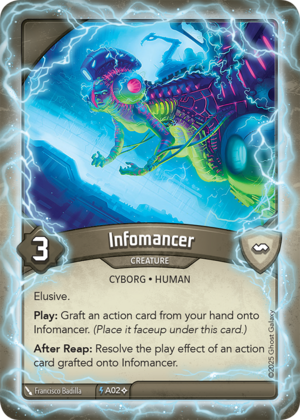 Infomancer (Anomaly), a KeyForge card illustrated by Francisco Badilla