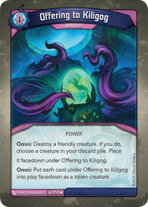 Offering to Kiligog, a KeyForge card illustrated by Alexey Iavtushenco