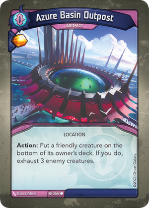 Azure Basin Outpost, a KeyForge card illustrated by BalanceSheet