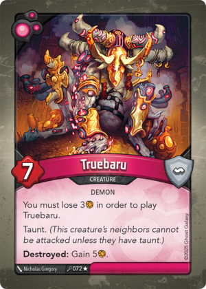 Truebaru, a KeyForge card illustrated by Nicholas Gregory
