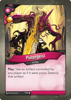 Poltergeist, a KeyForge card illustrated by Andrew Bosley